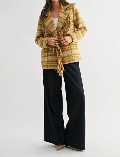 Meg Plaid Fringe Jacket