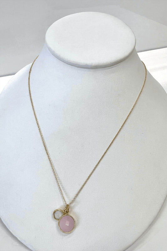 Elyssa Bass Designs - Women's Rose Quartz And Moonstone Double Gemstone Necklace - Rack Hunt -