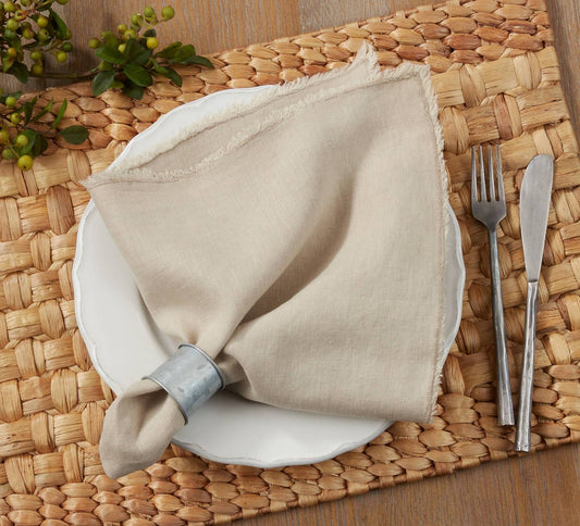 Fringed Design Washed 20" Napkins - Set Of 4