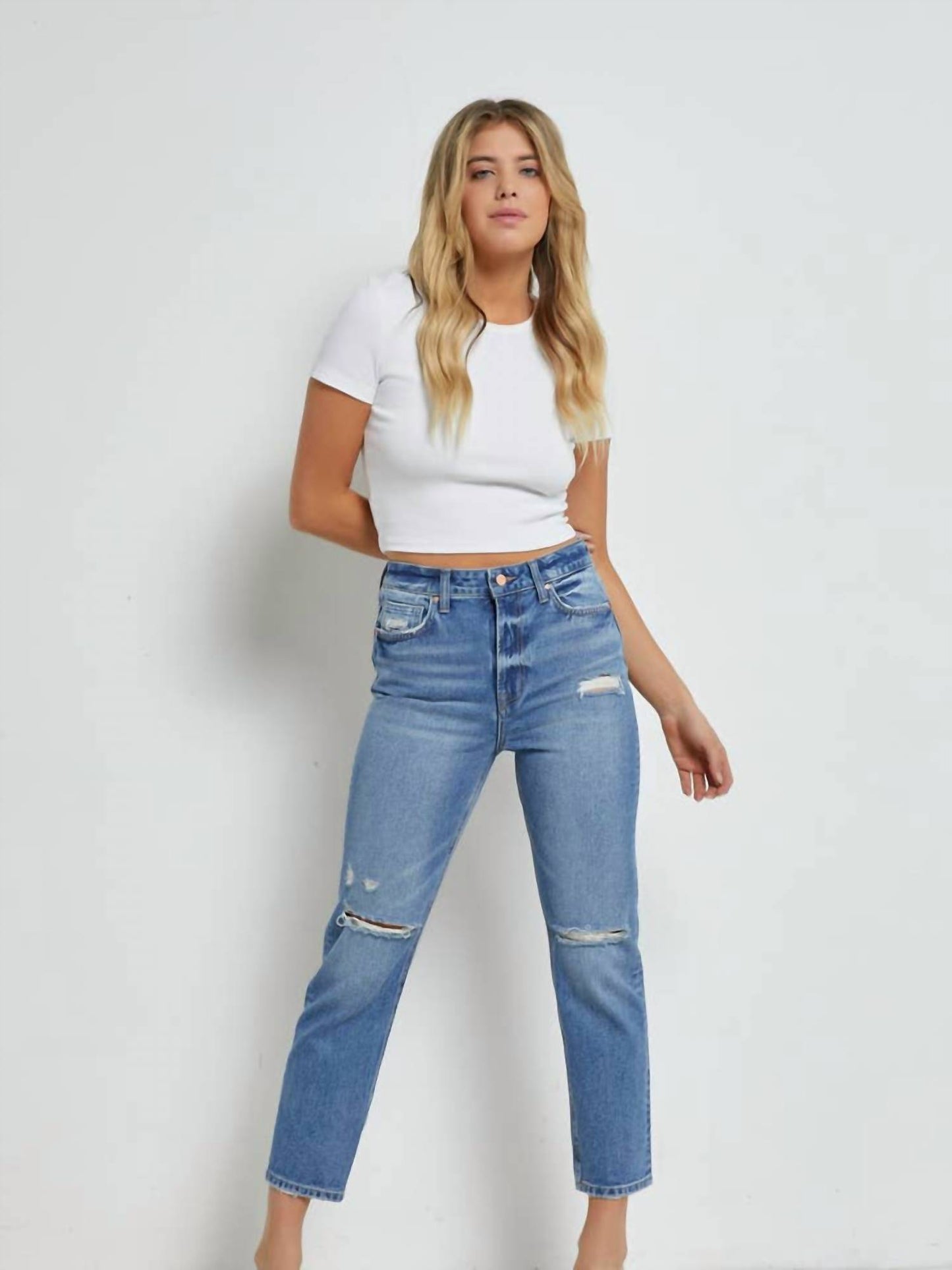 Super High Rise Straight Crop Jeans