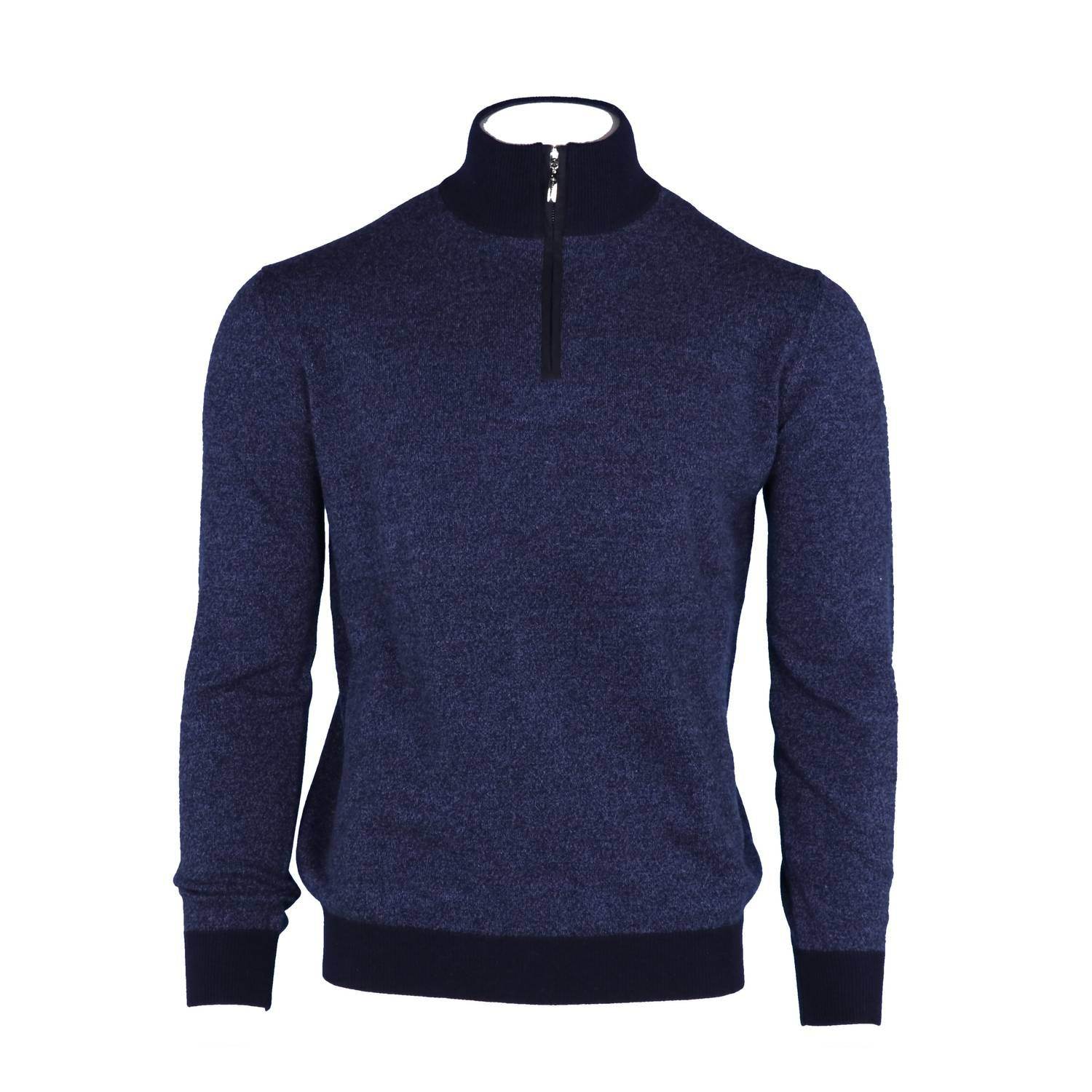 Pashmere - Men's Marled Cashmere Half Zip Sweater - Rack Hunt -