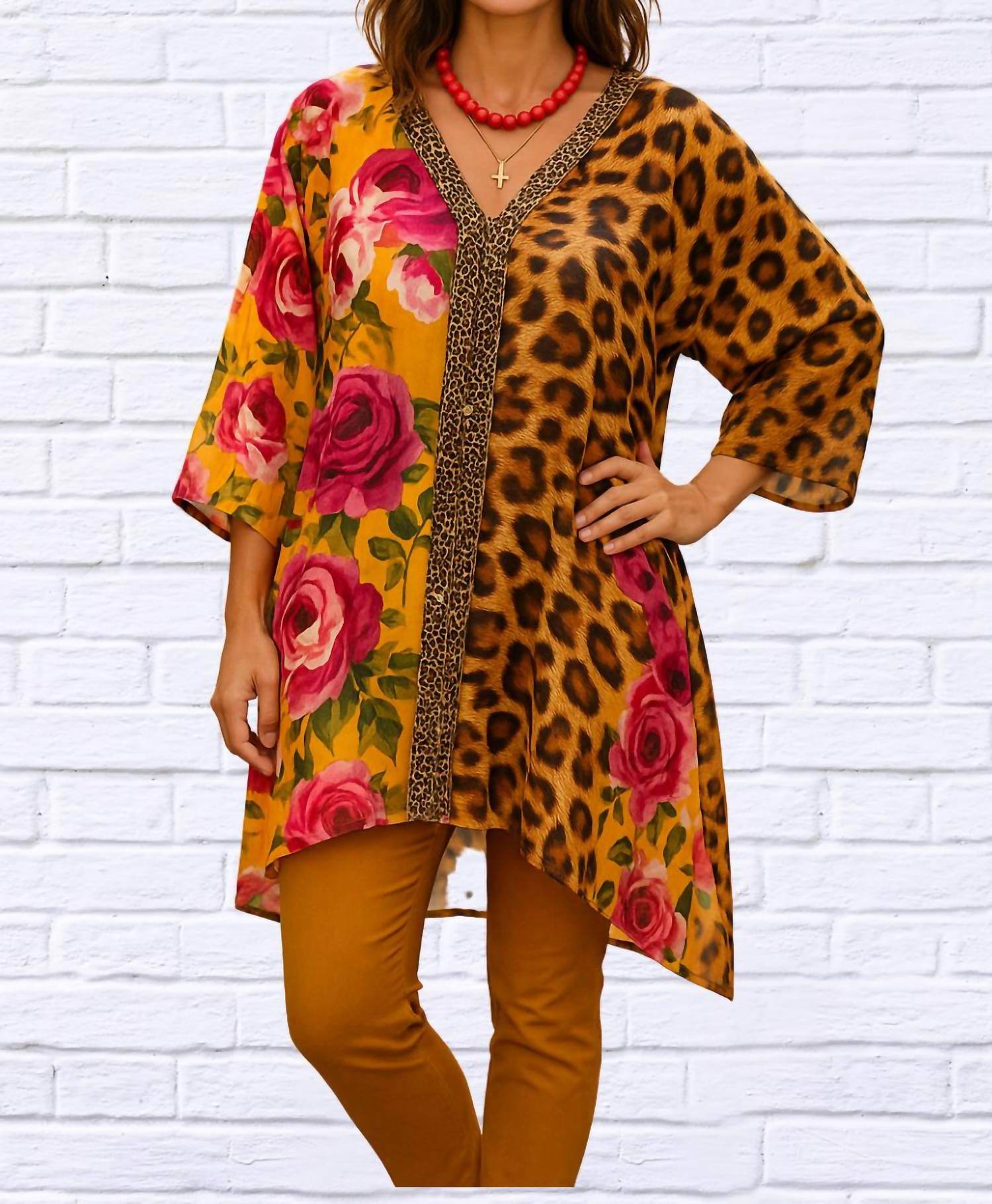 Diva USA - Demi Chiffon Animal And Floral Blouse - Rack Hunt -