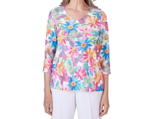 Alfred Dunner - Paradise Island Floral Top - Rack Hunt -