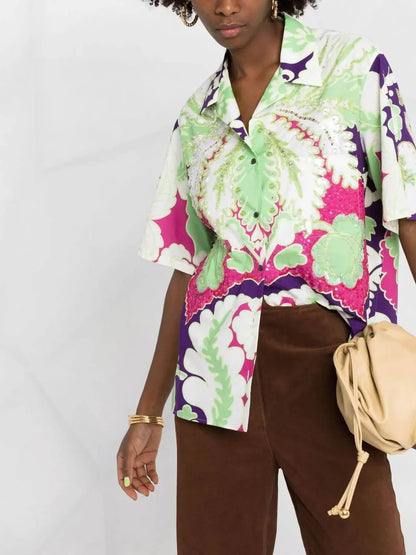 Valentino - Embellished Floral Print Shirt - Rack Hunt