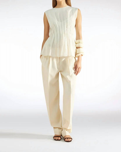 Ruffle Waist Sleeveless Top