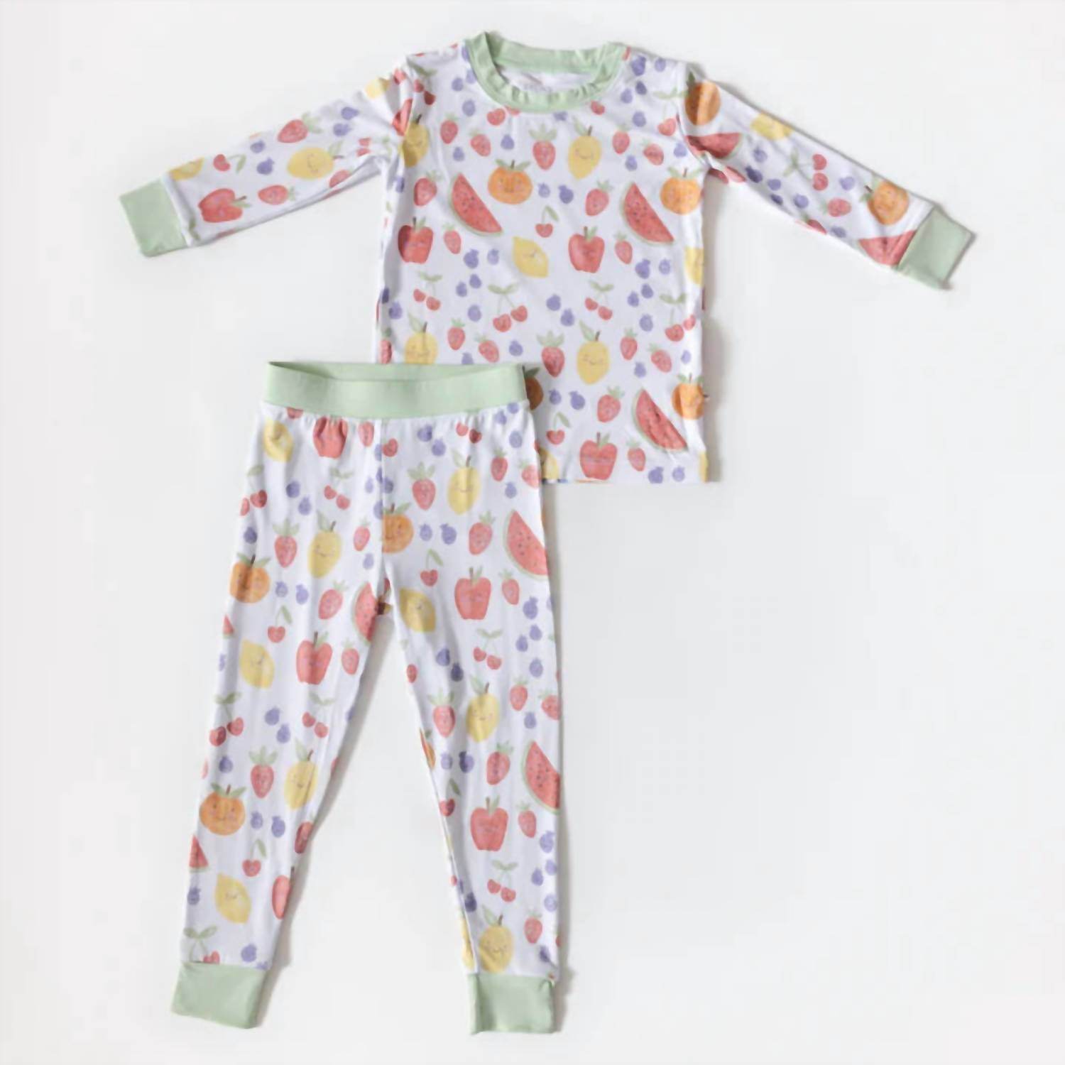 Atlas Grey - Kid's Summertime Fruits Bamboo Pajama Set - Rack Hunt -