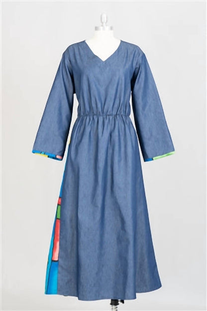 African Print Denim Dress