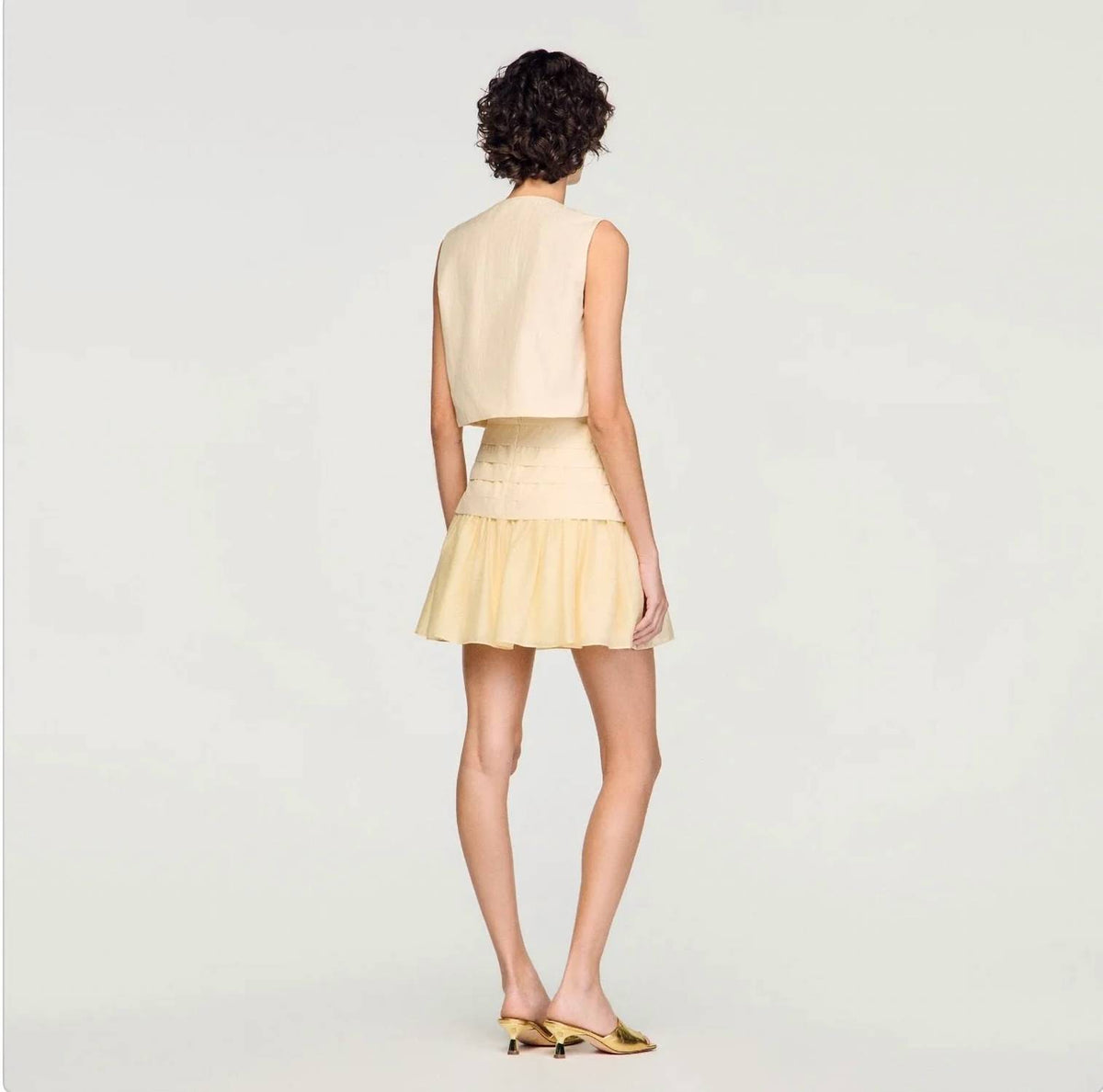 Pleated Crop Top & Mini Skirt Set