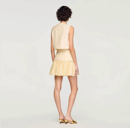 Pleated Crop Top & Mini Skirt Set
