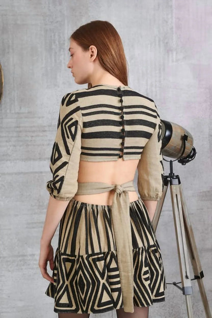 Lace - Embroidered Open Back Dress - Rack Hunt