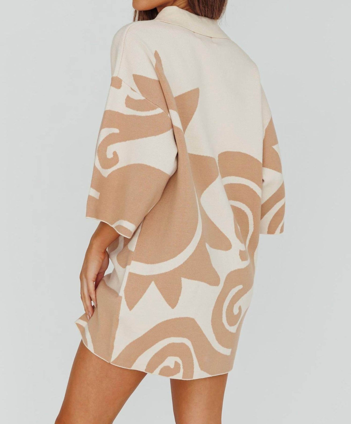 Moda Borboleta - Button Up Knit Shirt Dress - Rack Hunt -