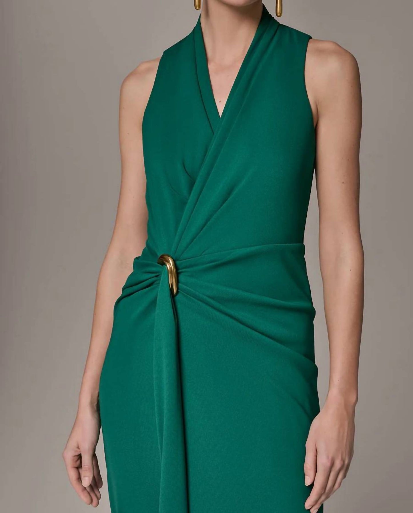 Sleeveless Wrap V-neck Gown