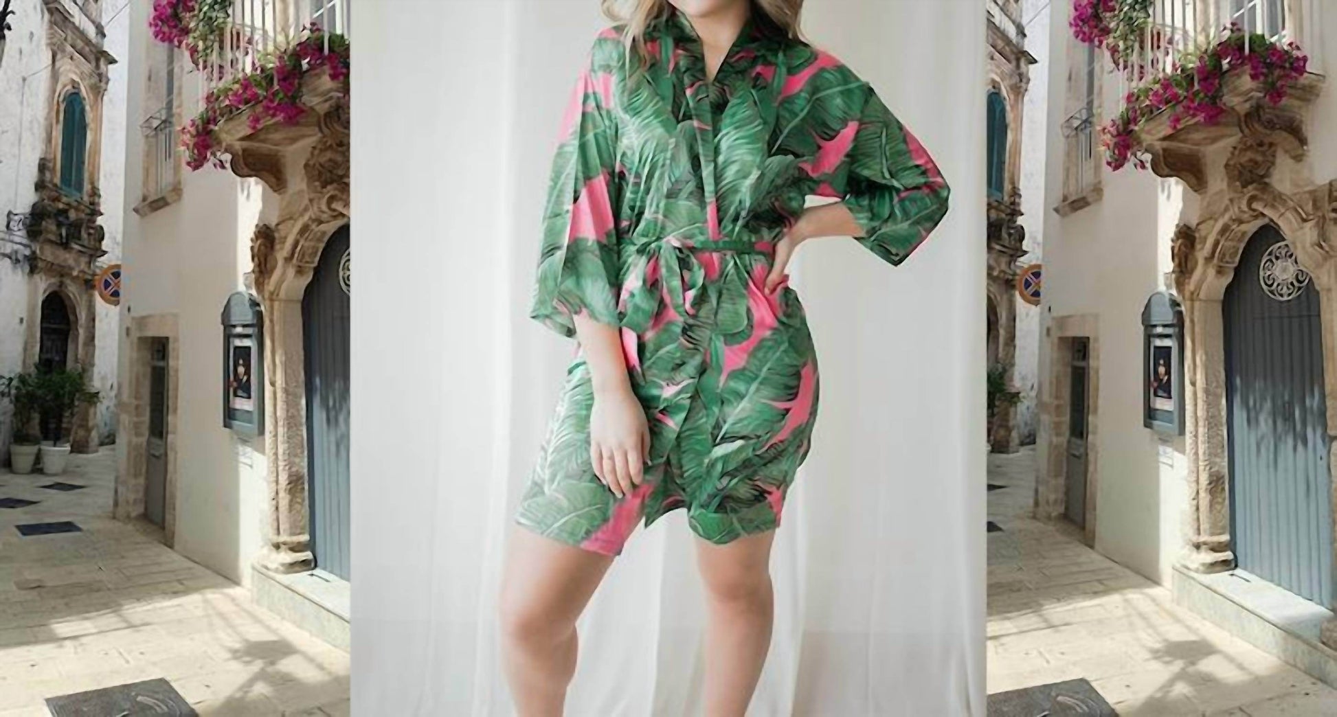 Spikes and Seams - Palm Leaf Bridesmaid Robe - Rack Hunt -