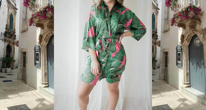 Spikes and Seams - Palm Leaf Bridesmaid Robe - Rack Hunt