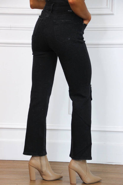 Distressed Straight Leg Jeans