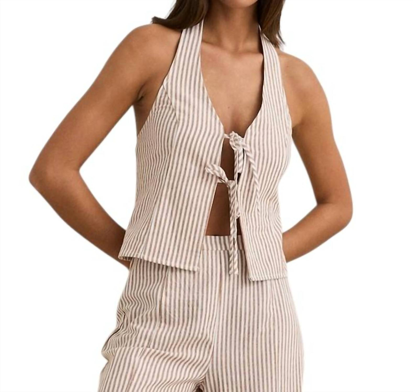 Louise Tie Front Halter Top