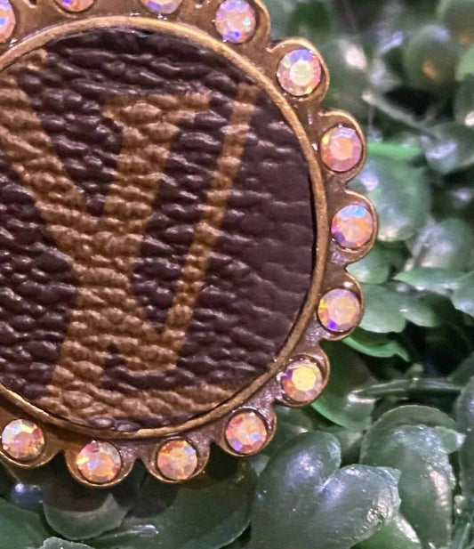 Kingdom Kreations - Women's Crystal Monogram-style Adjustable Ring - Rack Hunt -