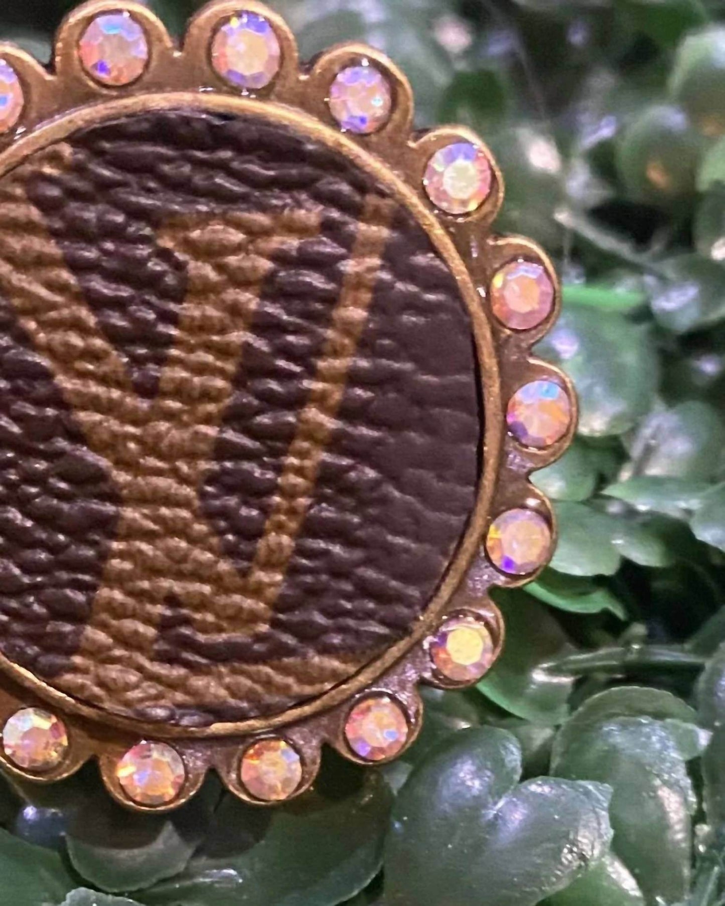 Kingdom Kreations - Women's Crystal Monogram-style Adjustable Ring - Rack Hunt -