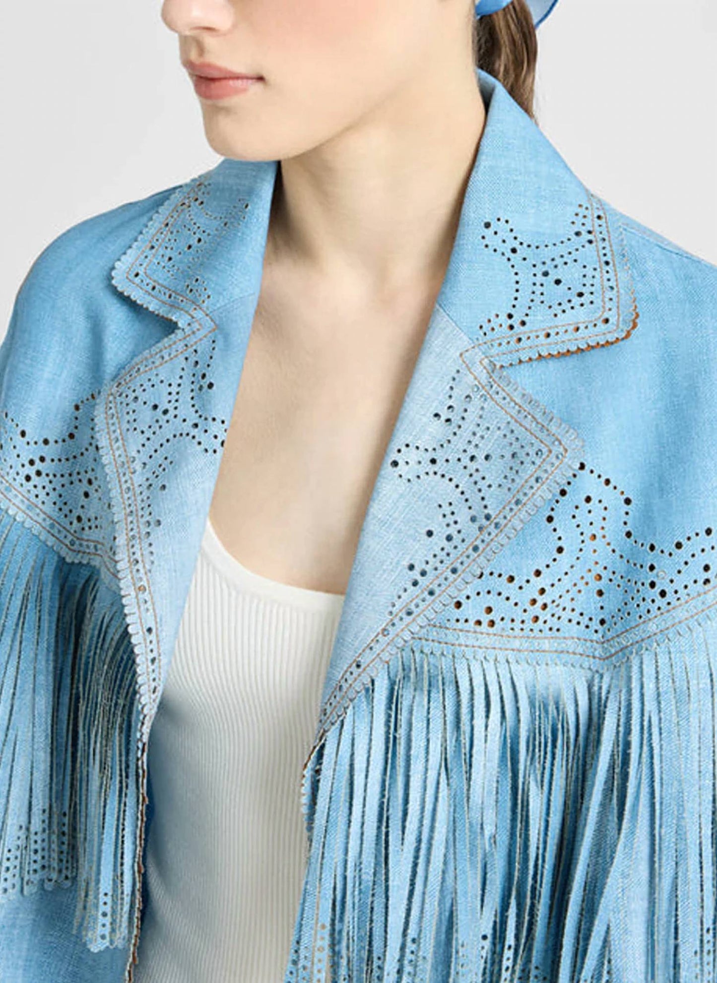 Denim Fringe Jacket