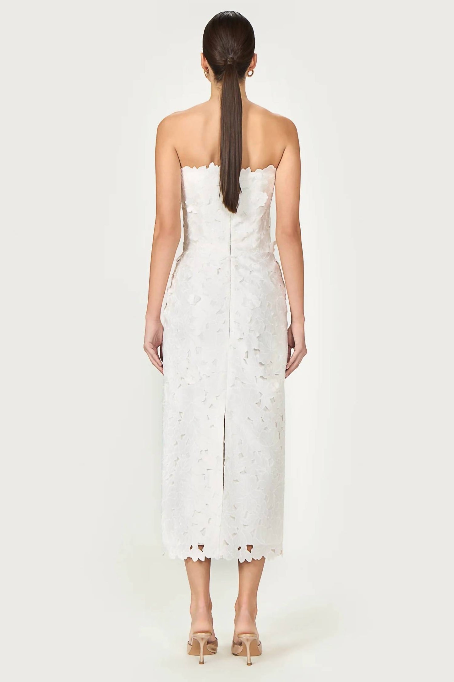 Astelle Floral Cut Strapless Dress