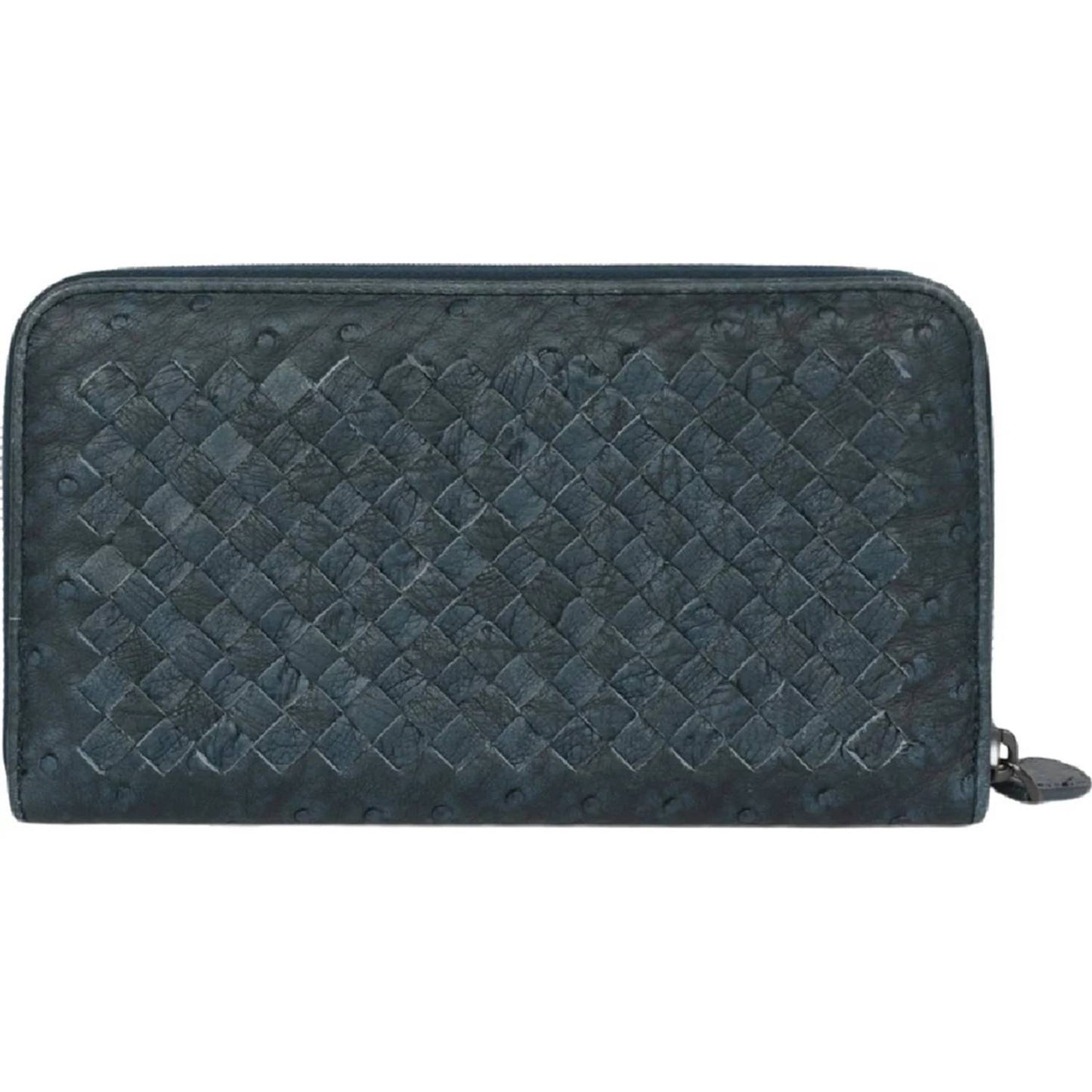 Women's Intrecciato Ostrich Leather Zip Around Wallet