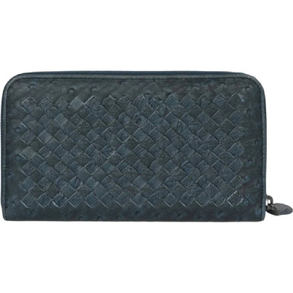 Women's Intrecciato Ostrich Leather Zip Around Wallet