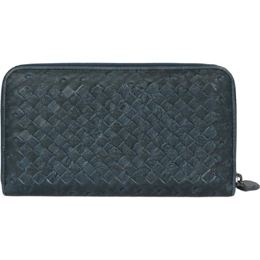 Women's Intrecciato Ostrich Leather Zip Around Wallet