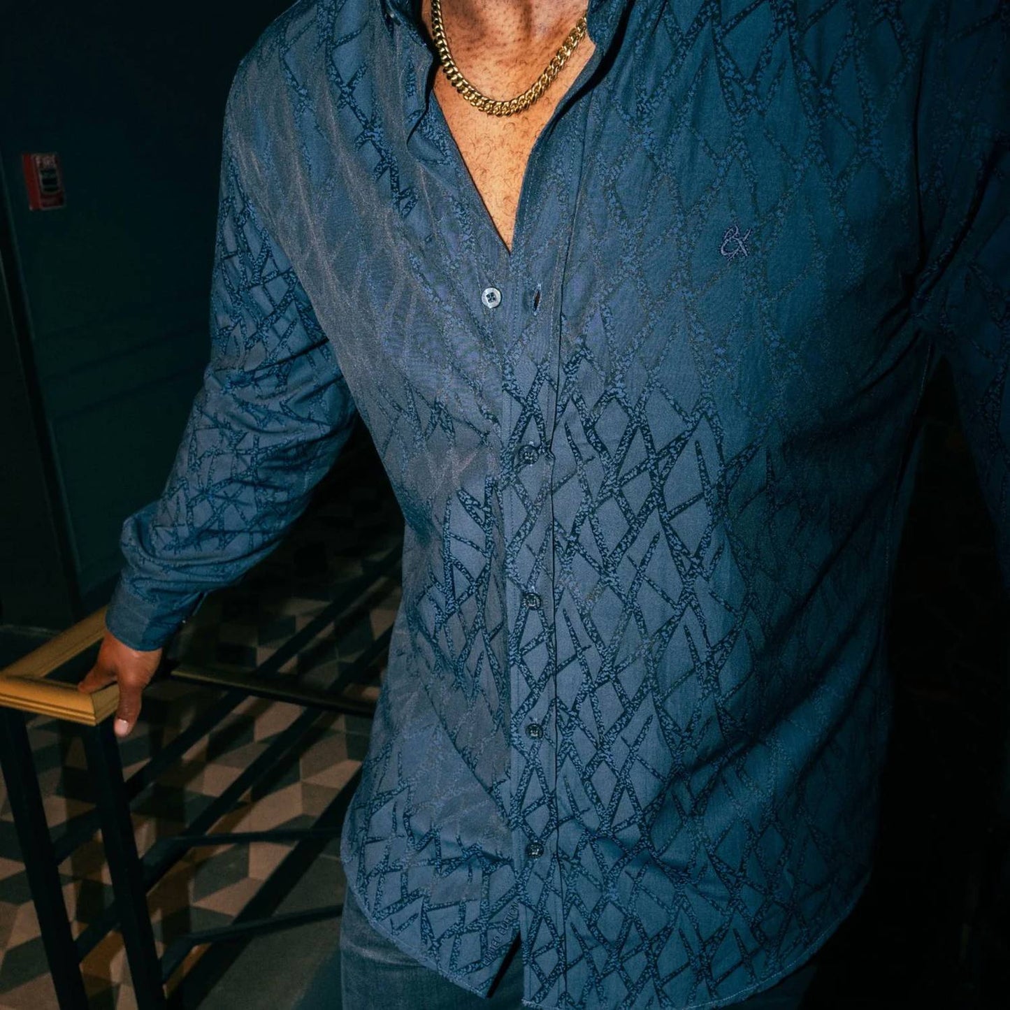 Aorta Jacquard Button Down Shirt