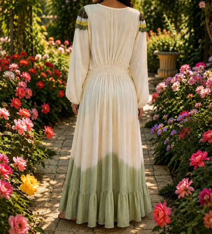 Golden Horizon Embellished Boho Maxi Dress