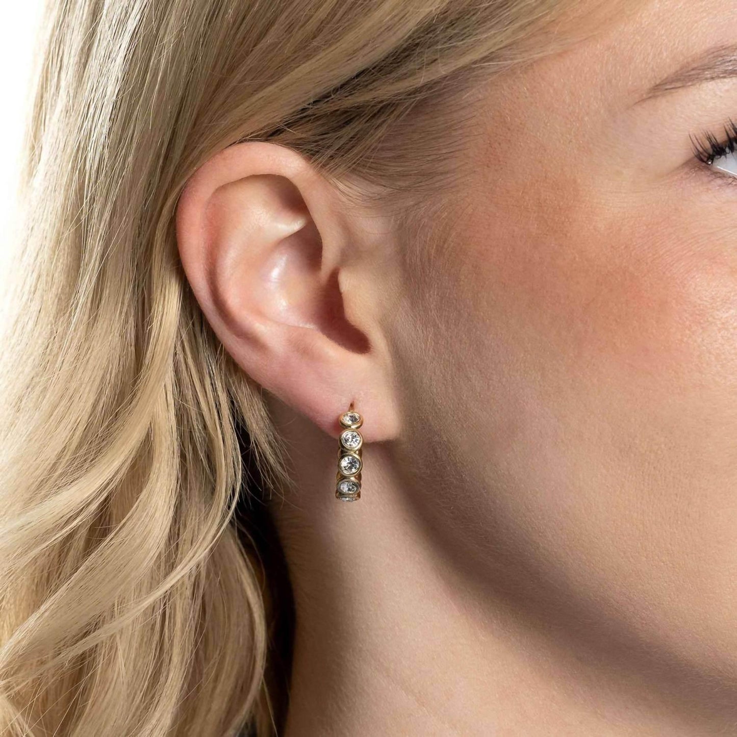 Allyanna Gifts - Women's Moissanite Bubble Open Hoop Post Earrings - Rack Hunt