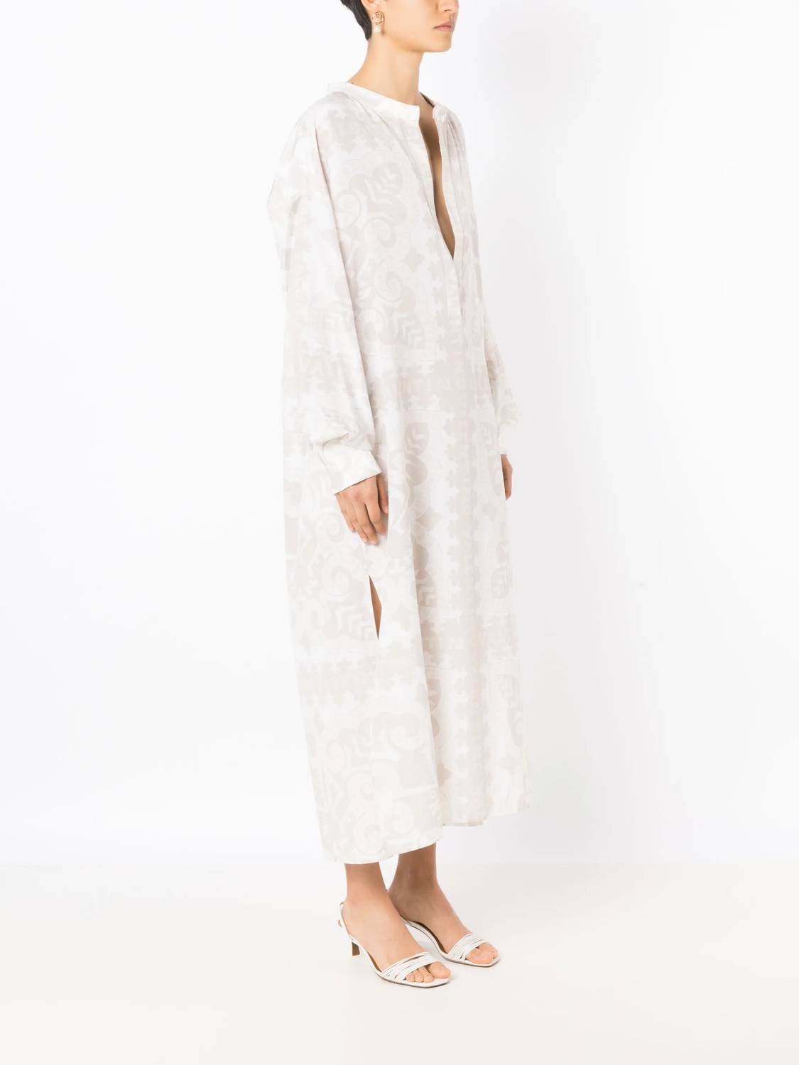 Valentino - Geometric Print Silk Cotton Dress - Rack Hunt