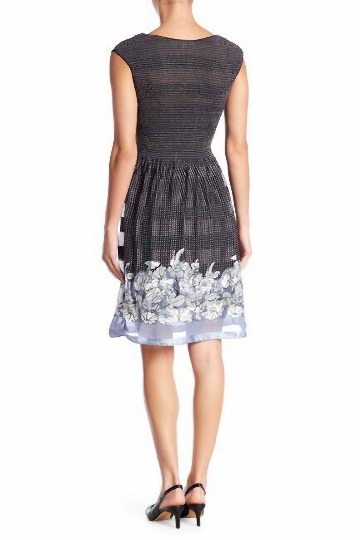Max Studio - Smocked Fit & Flare Polka Dot Floral Hem Chiffon Midi Dress - Rack Hunt