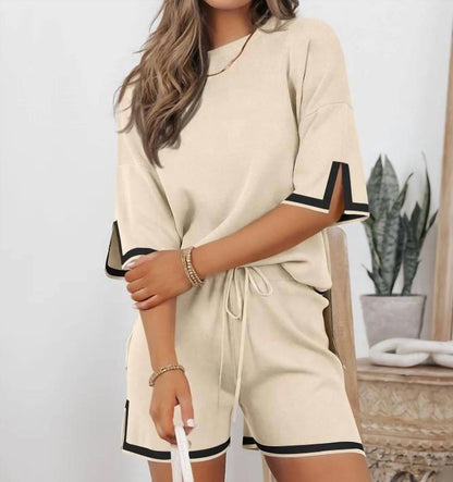Ribbed Knit Shorts Lounge Set