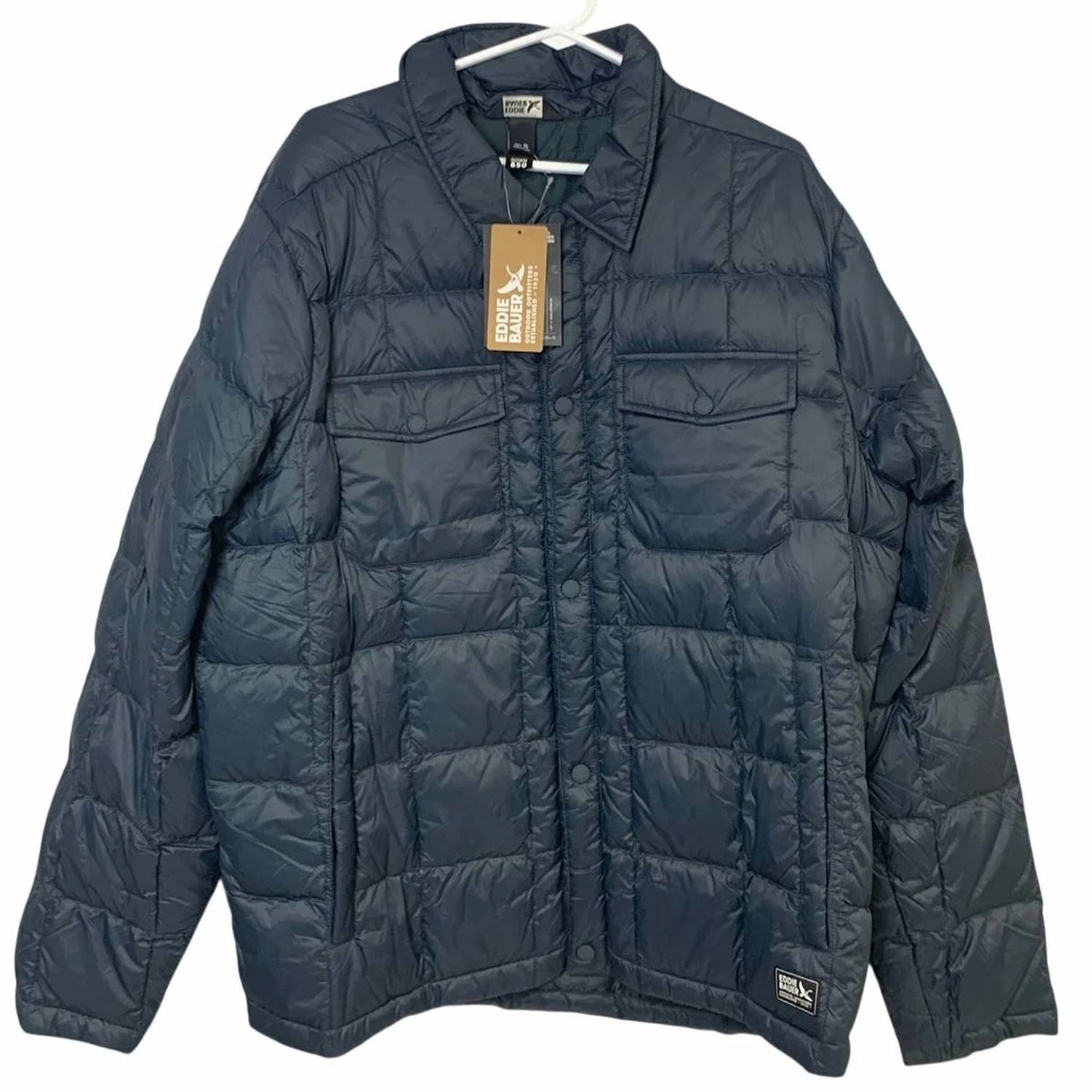 Eddie Bauer Men's Cirruslite Full Zip Puffer Jacket in Storm Gray