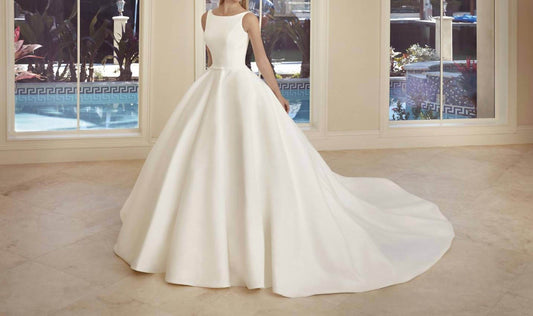 Demetrios - Satin Bateau Ball Gown - Rack Hunt -