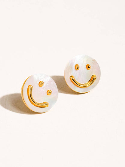 Women's Cecil Smiley Face Studs Earrings