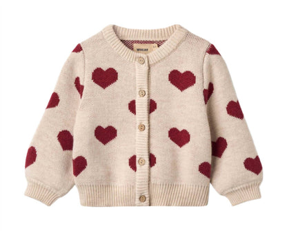 Girl's Wool Hearts Cardigan