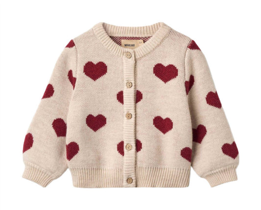 Girl's Wool Hearts Cardigan