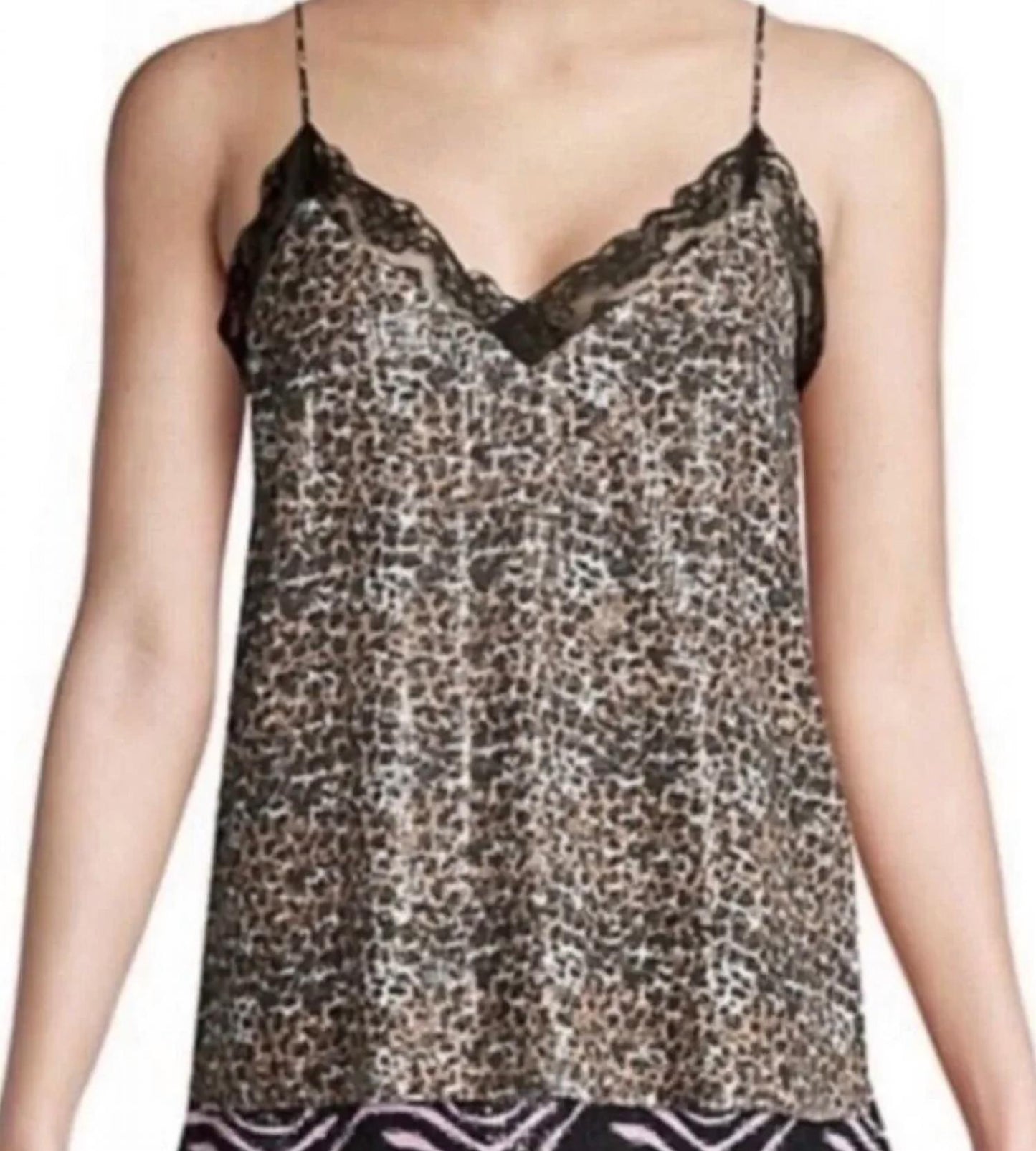 Floral Leopard Print Sequin Camisole Blouse