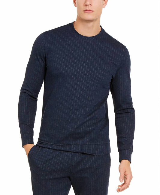 Pinstripe Stretch Crew Sweatshirt