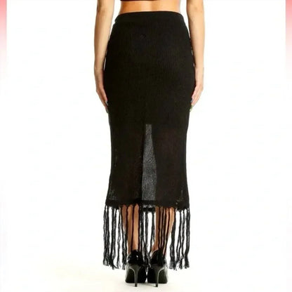 Vetta - Getaway Collection Knit Fringe Maxi Skirt - Rack Hunt