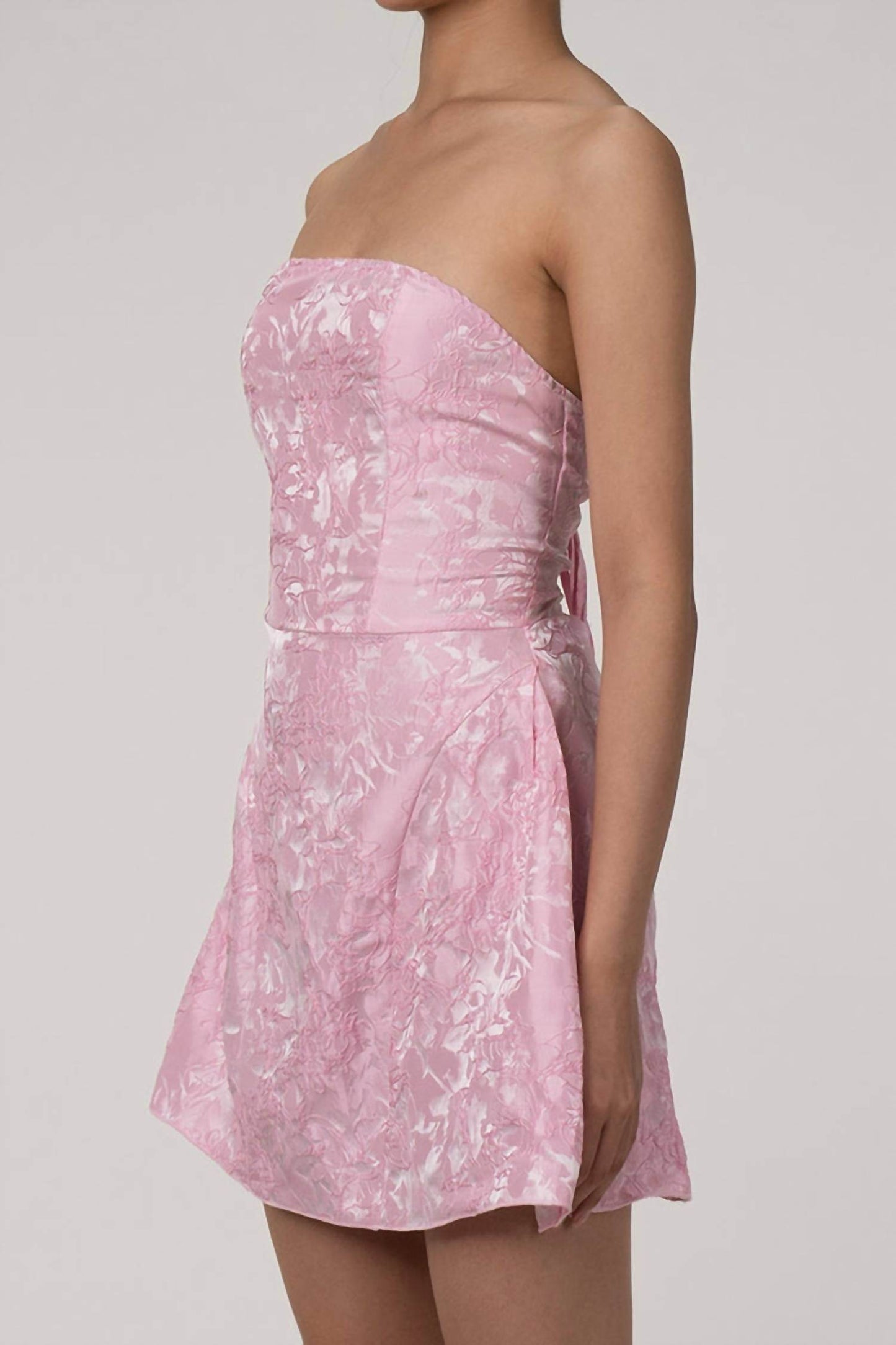 Lady Suite - Floral Jacquard Strapless Mini Dress - Rack Hunt