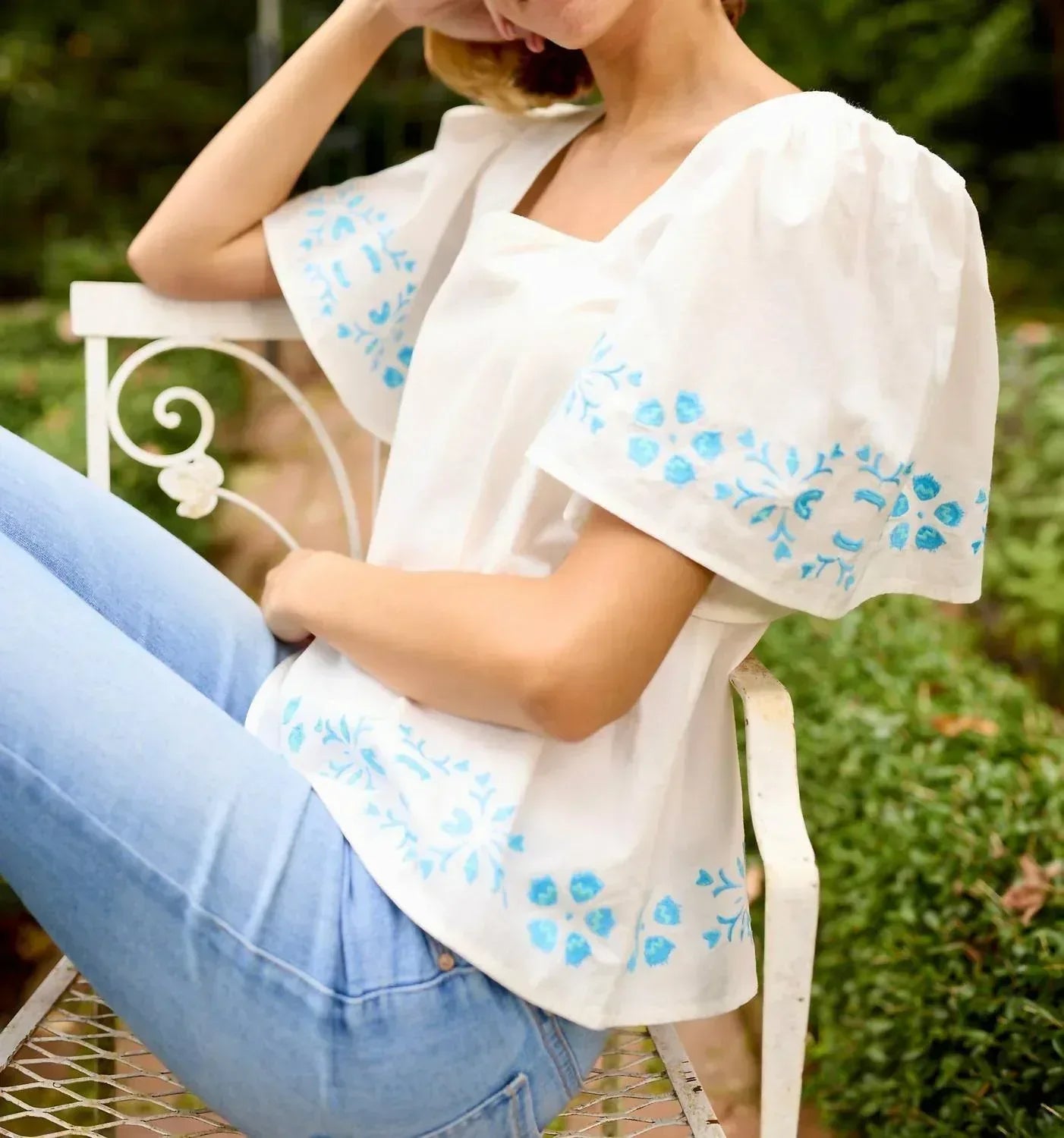 BROOKS AVENUE - Georgia Square Neck Blouse - Rack Hunt