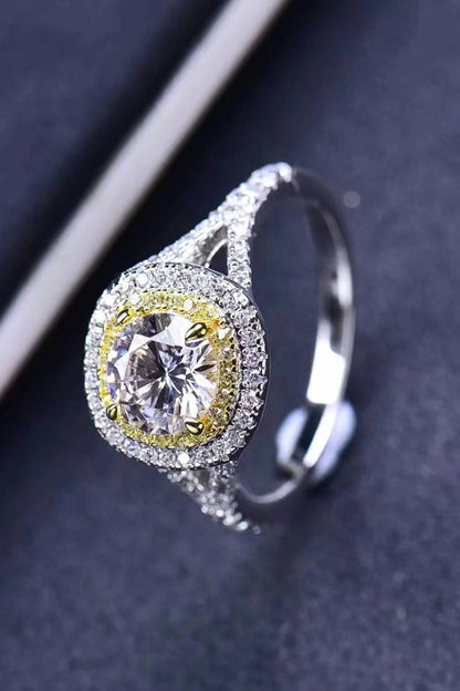 Women's Two-tone One Carat Moissanite Ring