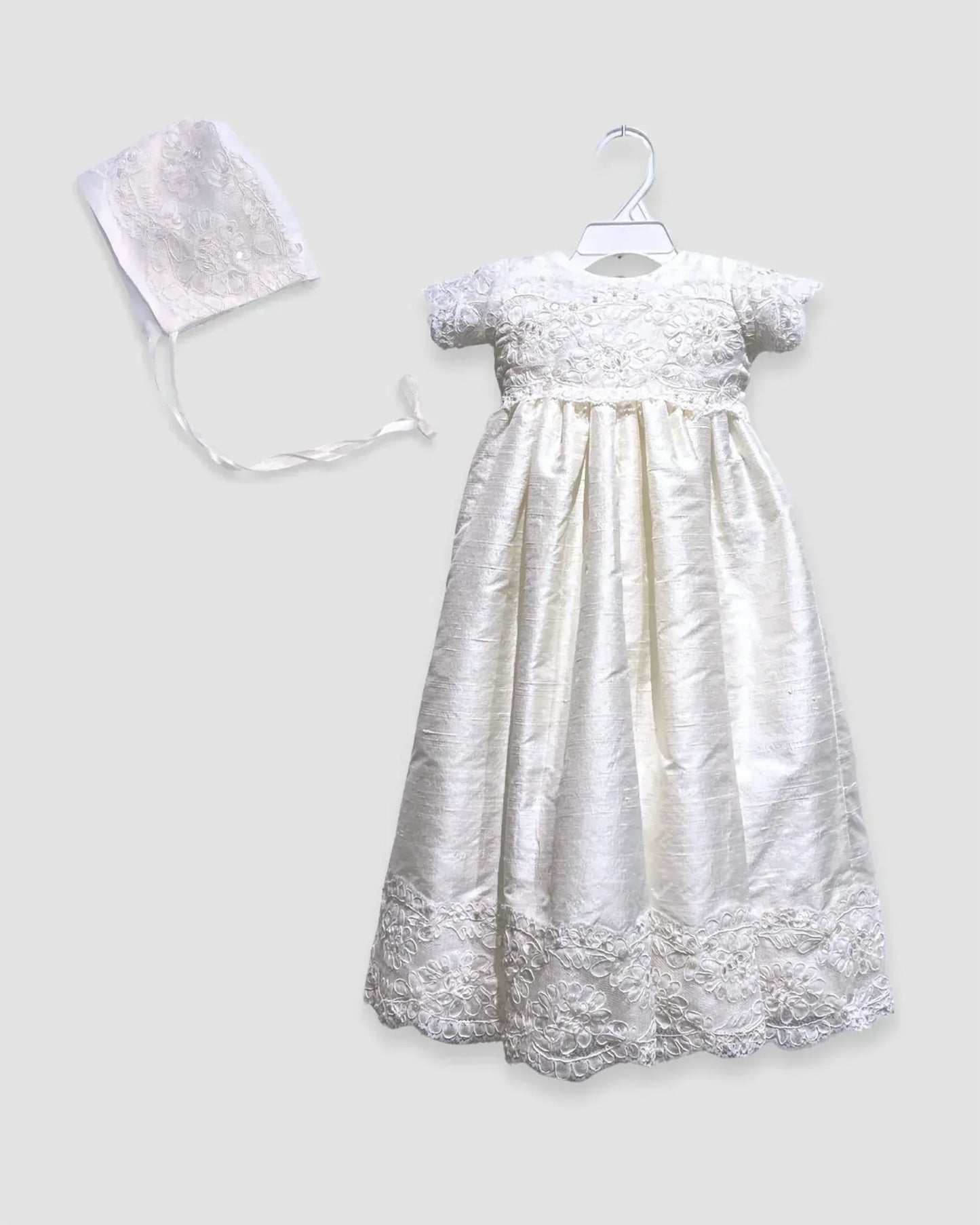 Lito - Girl's 2-Piece Silk Gown With Lace & Beading - Rack Hunt
