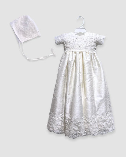 Lito - Girl's 2-Piece Silk Gown With Lace & Beading - Rack Hunt