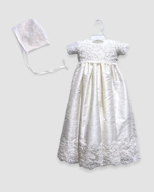 Lito - Girl's 2-Piece Silk Gown With Lace & Beading - Rack Hunt
