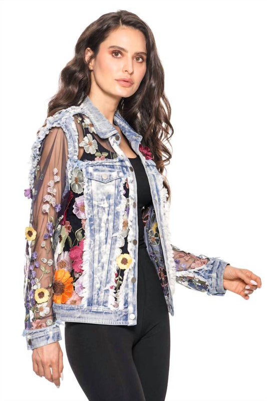 Embroidered Denim And Lace Bohemian Jacket