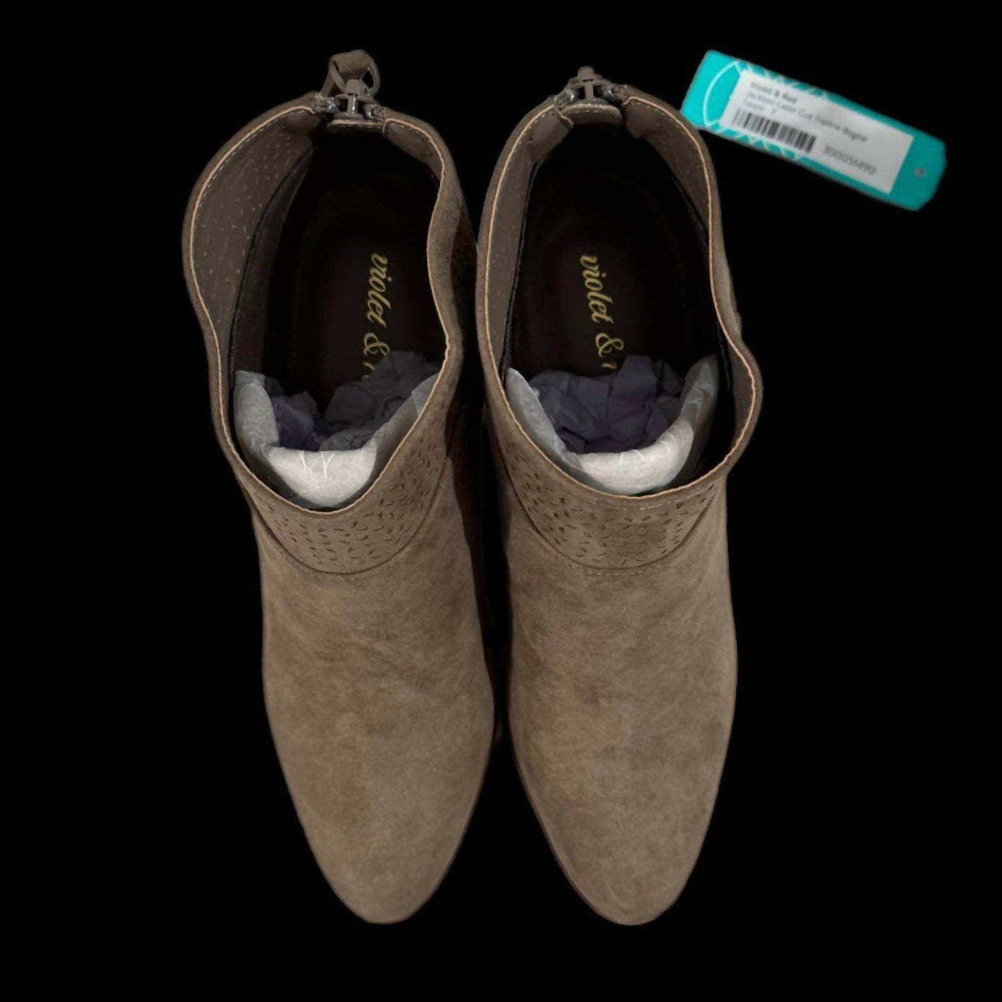 Violet & Red - Women's Lazer Cut Topline Boho Chic Heeled Bootie - Rack Hunt -