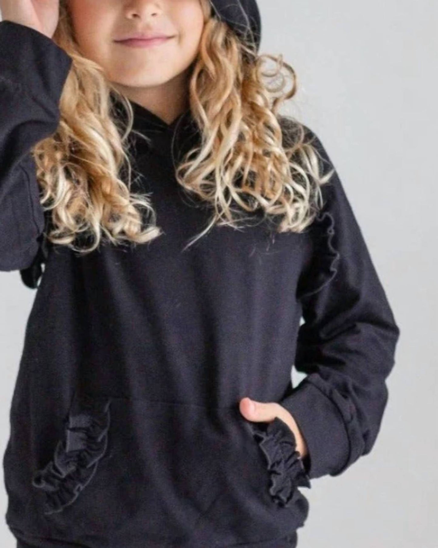 Girl's Ruffle Hoodie